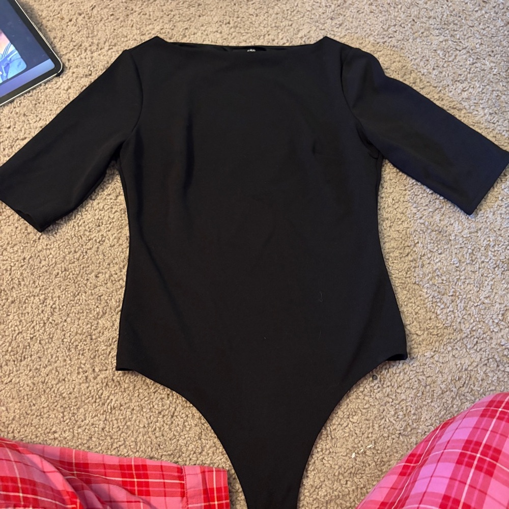 Express Women’s Quarter Sleeve Black Body Suit Work Top Sophisticated Classy 6